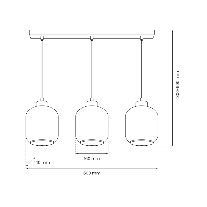 Lampa wisząca SOMBRA AMBER 3xE27 Lampa wisząca SOMBRA AMBER 3xE27