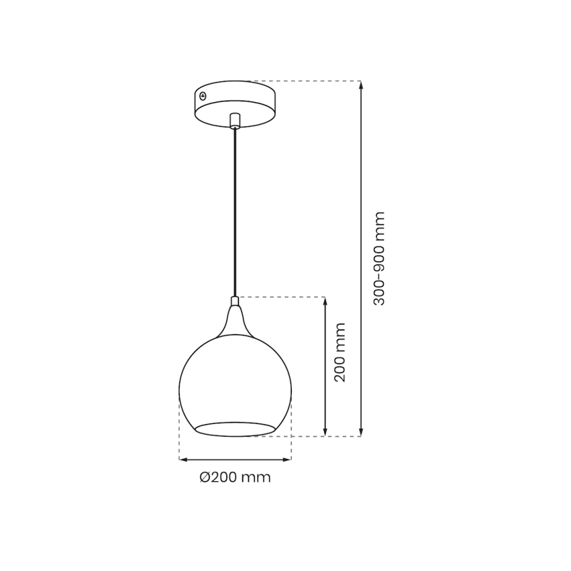 MONTE SILVER Hanging Lamp fi 200 1xE27 MONTE SILVER Hanging Lamp fi 200 1xE27