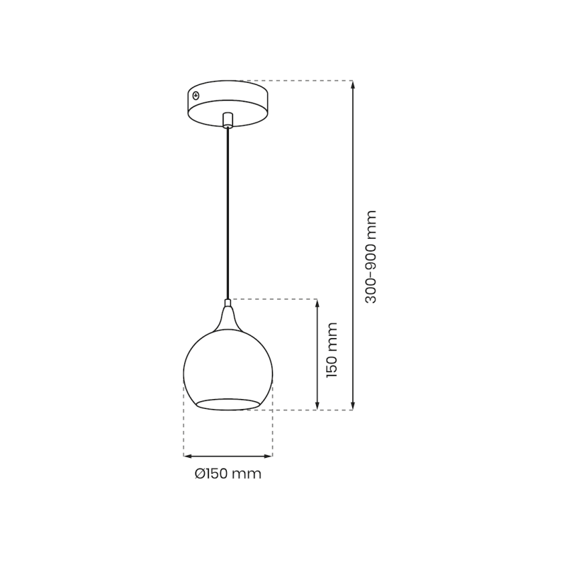 Lampa wisząca MONTE SILVER fi 150 1xE27 Lampa wisząca MONTE SILVER fi 150 1xE27