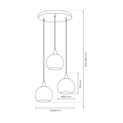 Lampa wisząca MONTE SILVER 3xE27 Lampa wisząca MONTE SILVER 3xE27