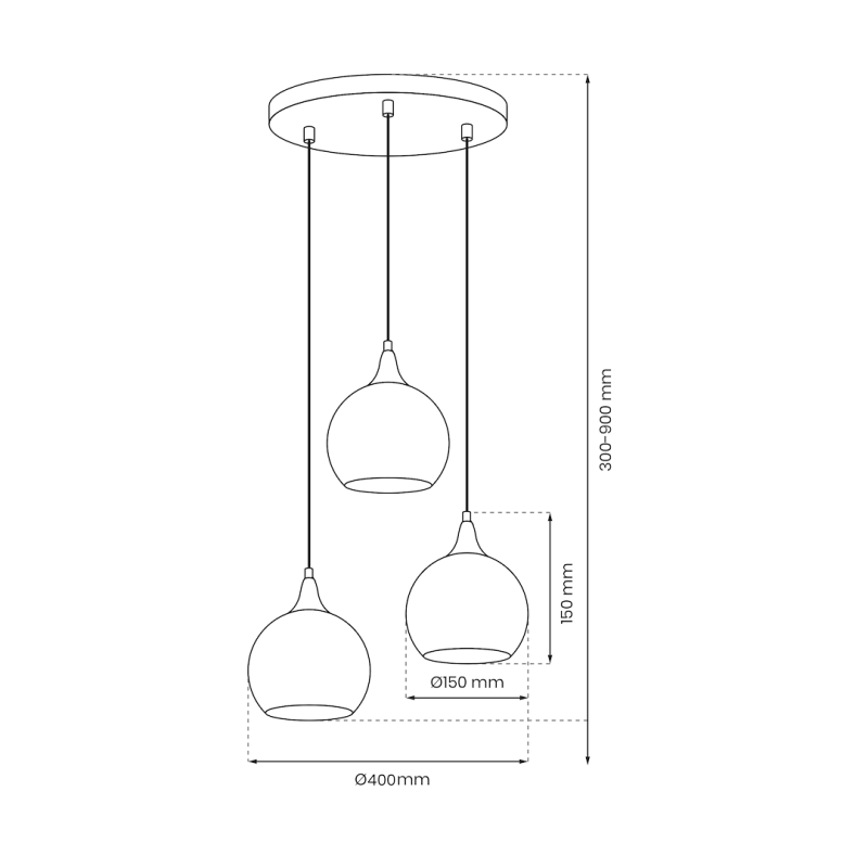 Lampa wisząca MONTE SILVER 3xE27 Lampa wisząca MONTE SILVER 3xE27