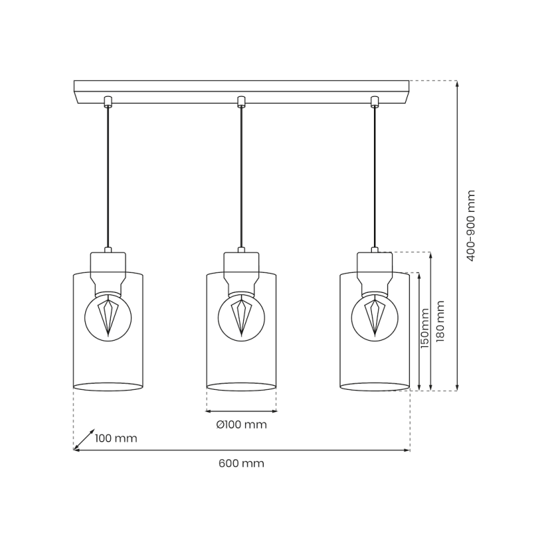 Lampa wisząca MADERA 3xE27 Lampa wisząca MADERA 3xE27