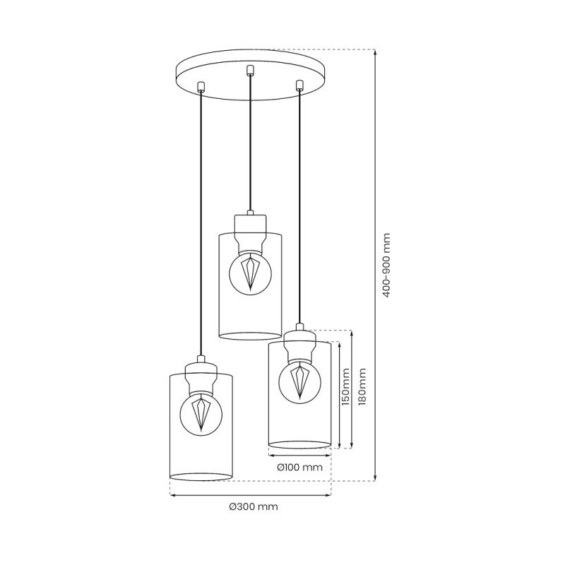 Lampa wisząca MADERA 3xE27 Lampa wisząca MADERA 3xE27