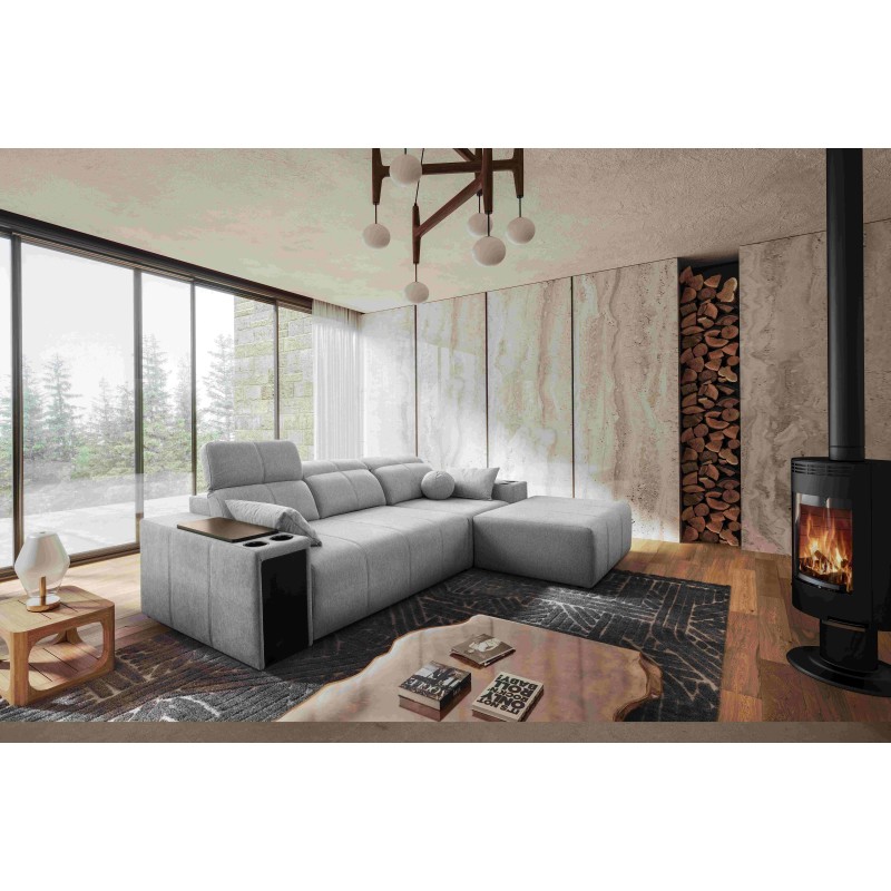 Milano I corner sofa with a sleeping function in Plecionka fabric, Verita 80 – elegance and functionality in one Milano I corner sofa with a sleeping function in Plecionka fabric, Verita 80 – elegance and functionality in one