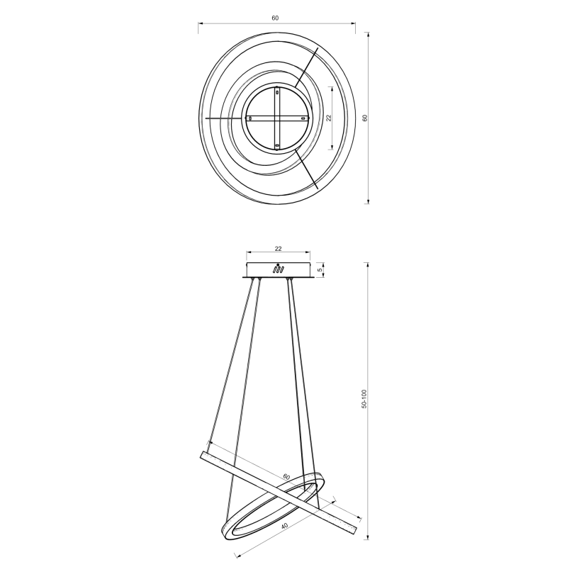 Lampa wisząca GALAXIA GOLD 46W LED Lampa wisząca GALAXIA GOLD 46W LED