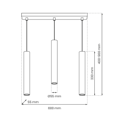 Lampa wisząca HUDSON BLACK 3xGU10 Lampa wisząca HUDSON BLACK 3xGU10
