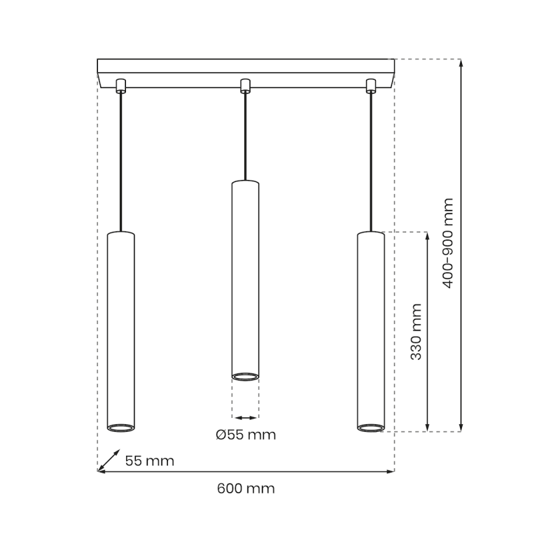 Lampa wisząca HUDSON WHITE 3xGU10 Lampa wisząca HUDSON WHITE 3xGU10