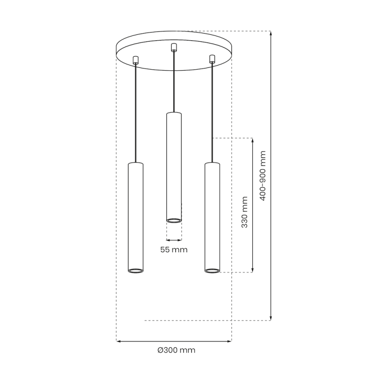 HUDSON WHITE Pendant Lamp 3xGU10 HUDSON WHITE Pendant Lamp 3xGU10