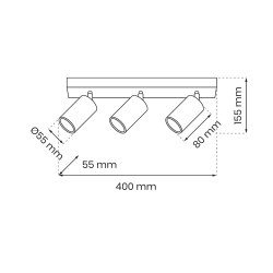 Lampa sufitowa Hudson 3xGU10 Biały Lampa sufitowa Hudson 3xGU10 Biały