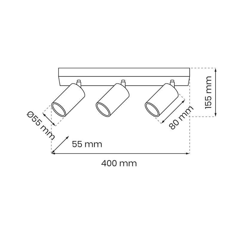 Lampa sufitowa Hudson 3xGU10 Biały Lampa sufitowa Hudson 3xGU10 Biały
