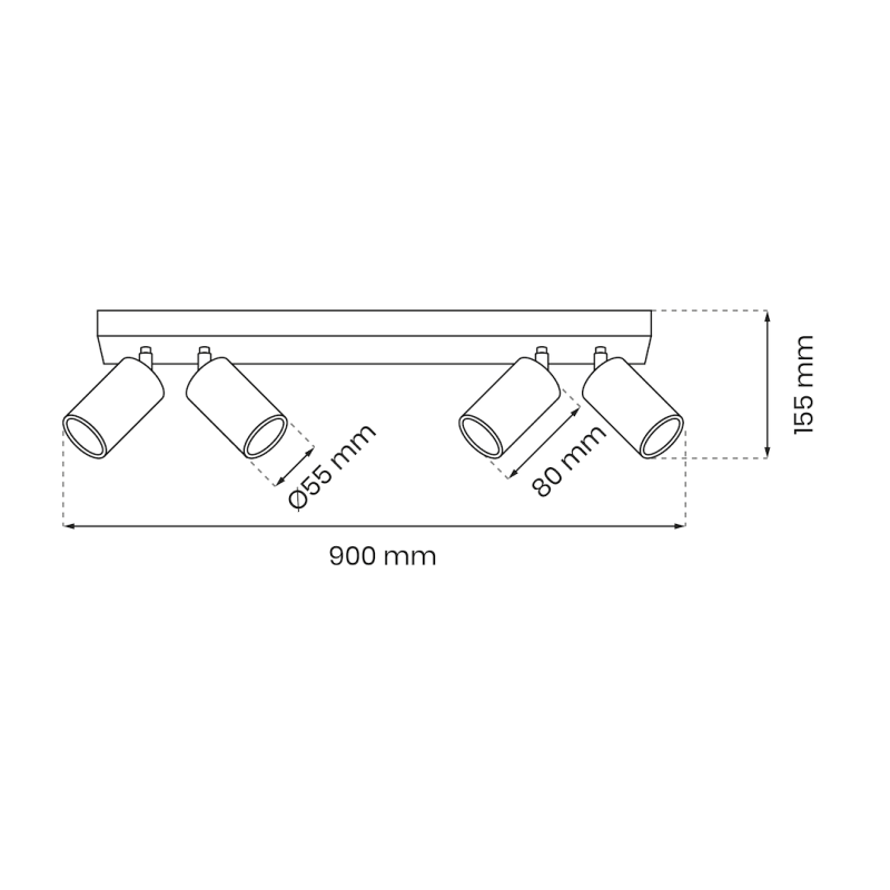 Lampa sufitowa Hudson 4xGU10 Biały Lampa sufitowa Hudson 4xGU10 Biały