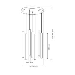 Lampa wisząca MONZA BRASS 7xG9 max 8W LED Lampa wisząca MONZA BRASS 7xG9 max 8W LED