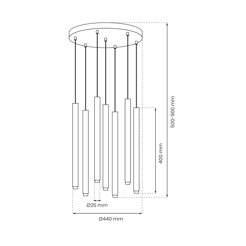 Lampa wisząca MONZA BRASS 7xG9 max 8W LED Lampa wisząca MONZA BRASS 7xG9 max 8W LED