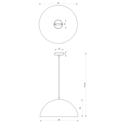 Pendant lamp BETA GREEN/GOLD 1xE27 45cm Pendant lamp BETA GREEN/GOLD 1xE27 45cm