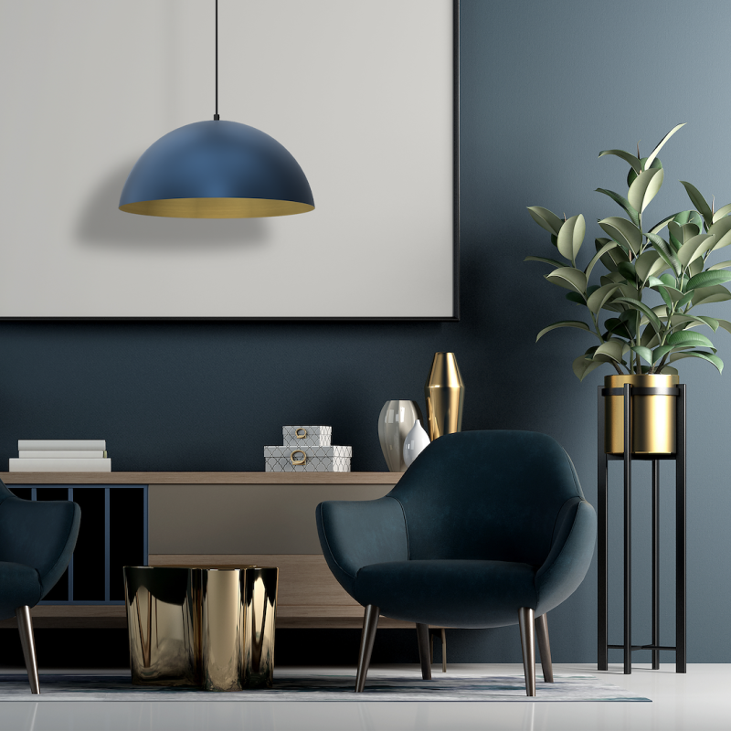 Lampa wisząca BETA NAVY BLUE/GOLD 1xE27 45cm Lampa wisząca BETA NAVY BLUE/GOLD 1xE27 45cm