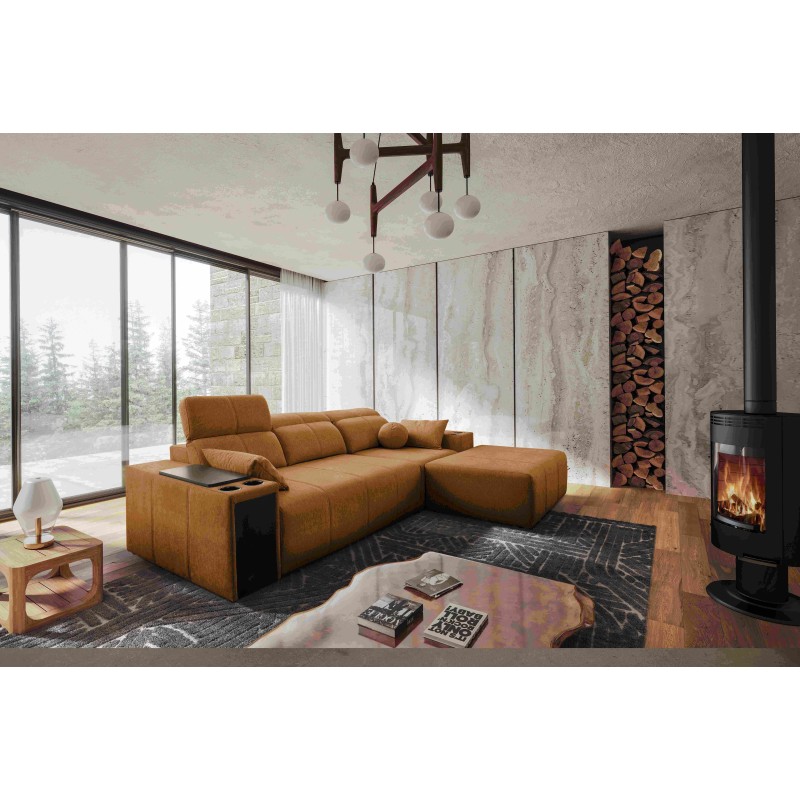 Milano I corner sofa with a sleeping function in Plecionka fabric, Verita 54 – elegance and functionality in one Milano I corner sofa with a sleeping function in Plecionka fabric, Verita 54 – elegance and functionality in one