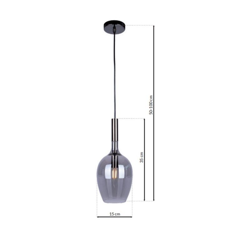 Lampa wisząca LUGANO SMOKED 1xE14 Lampa wisząca LUGANO SMOKED 1xE14
