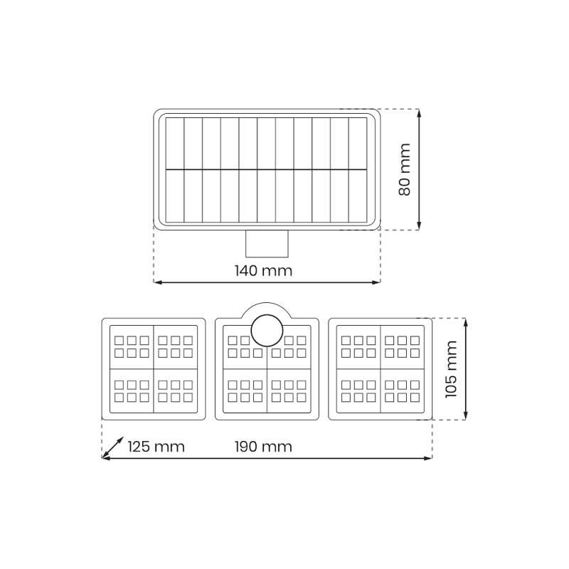 Solar Floodlight Flexi Triple Solar Floodlight Flexi Triple