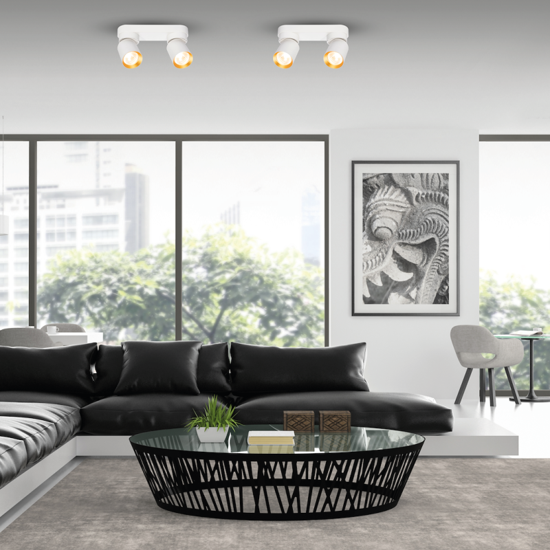 Lampa Sufitowa Andy 2xGU10 Biały + Złoty Lampa Sufitowa Andy 2xGU10 Biały + Złoty