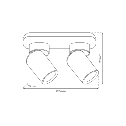 Lampa Sufitowa Andy 2xGU10 Biały + Złoty Lampa Sufitowa Andy 2xGU10 Biały + Złoty