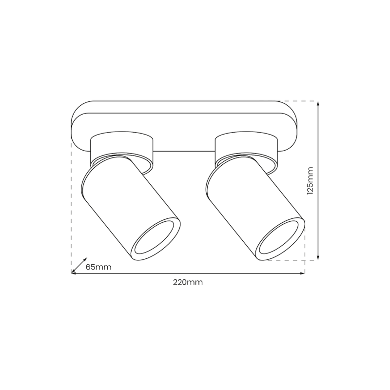 Lampa Sufitowa Andy 2xGU10 Biały + Złoty Lampa Sufitowa Andy 2xGU10 Biały + Złoty