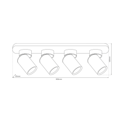 Lampa Sufitowa Andy 4xGU10 Biały + Złoty Lampa Sufitowa Andy 4xGU10 Biały + Złoty