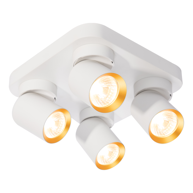 Lampa Sufitowa Andy 4xGU10 Kwadrat Biały + Złoty Lampa Sufitowa Andy 4xGU10 Kwadrat Biały + Złoty