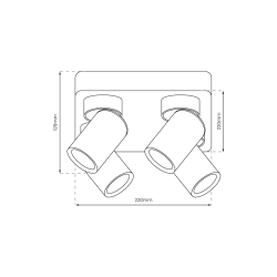 Lampa Sufitowa Andy 4xGU10 Kwadrat Biały + Złoty Lampa Sufitowa Andy 4xGU10 Kwadrat Biały + Złoty
