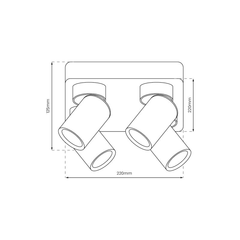 Lampa Sufitowa Andy 4xGU10 Kwadrat Biały + Złoty Lampa Sufitowa Andy 4xGU10 Kwadrat Biały + Złoty