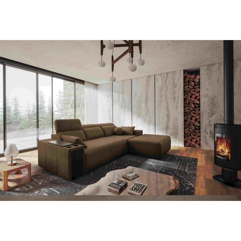Milano I corner sofa with a sleeping function in Plecionka fabric, Verita 28 – elegance and functionality in one Milano I corner sofa with a sleeping function in Plecionka fabric, Verita 28 – elegance and functionality in one