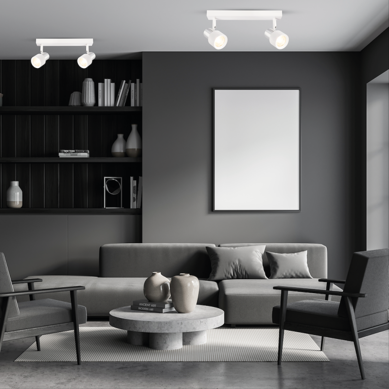 Lampa Sufitowa Cino 2xGU10 Biały + Chrom Lampa Sufitowa Cino 2xGU10 Biały + Chrom