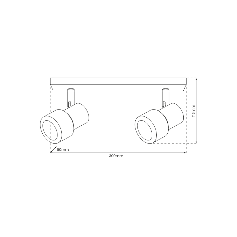 Lampa Sufitowa Cino 2xGU10 Biały + Chrom Lampa Sufitowa Cino 2xGU10 Biały + Chrom