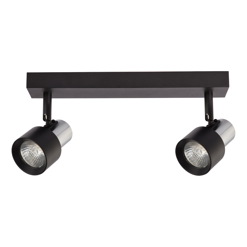 Lampa Sufitowa Cino 2xGU10 Czarny + Chrom Lampa Sufitowa Cino 2xGU10 Czarny + Chrom