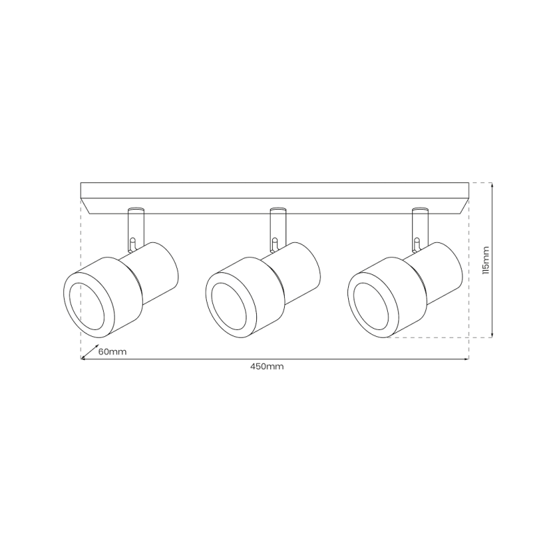 Lampa Sufitowa Cino 3xGU10 Czarny + Chrom Lampa Sufitowa Cino 3xGU10 Czarny + Chrom