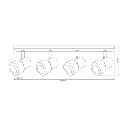 Lampa Sufitowa Cino 4xGU10 Biały + Chrom Lampa Sufitowa Cino 4xGU10 Biały + Chrom