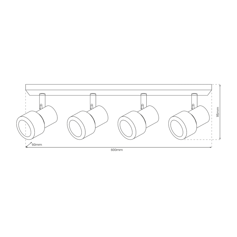 Lampa Sufitowa Cino 4xGU10 Biały + Chrom Lampa Sufitowa Cino 4xGU10 Biały + Chrom