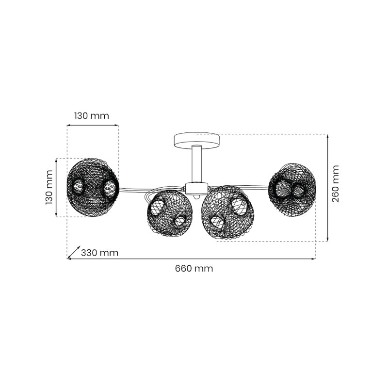 Lampa sufitowa OAKLAND 4xE27 Lampa sufitowa OAKLAND 4xE27