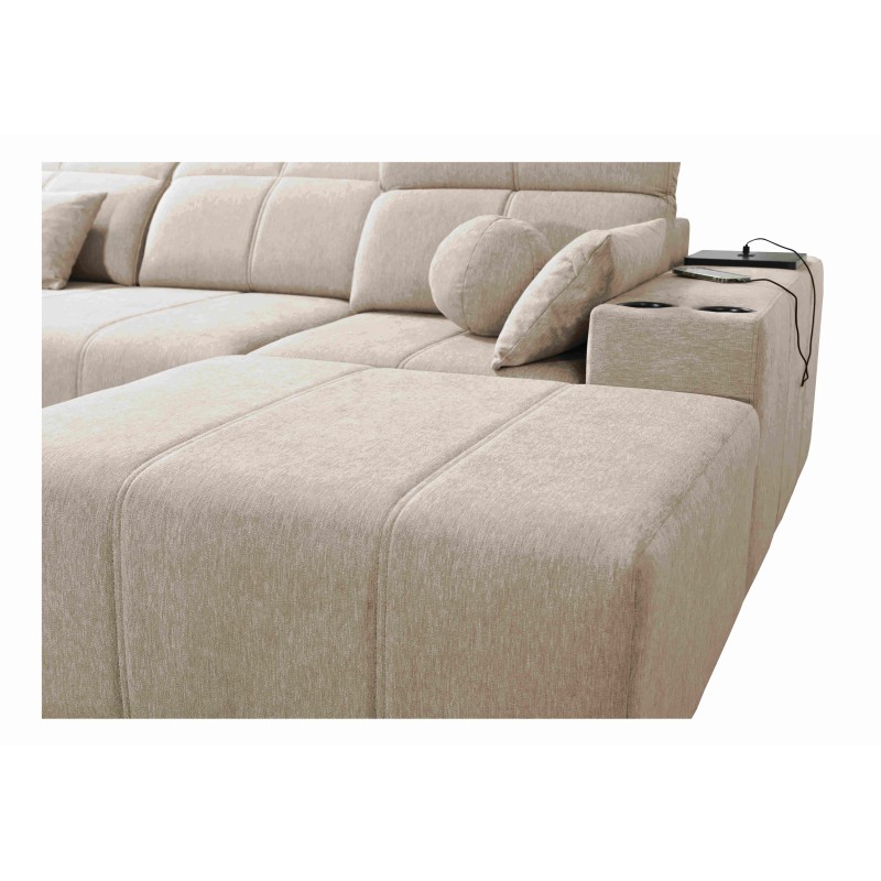 Milano I corner sofa with a sleeping function in Plecionka fabric, Verita 09 – elegance and functionality in one Milano I corner sofa with a sleeping function in Plecionka fabric, Verita 09 – elegance and functionality in one
