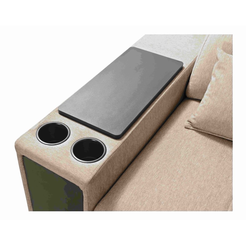 Milano I corner sofa with a sleeping function in Plecionka fabric, Verita 09 – elegance and functionality in one Milano I corner sofa with a sleeping function in Plecionka fabric, Verita 09 – elegance and functionality in one