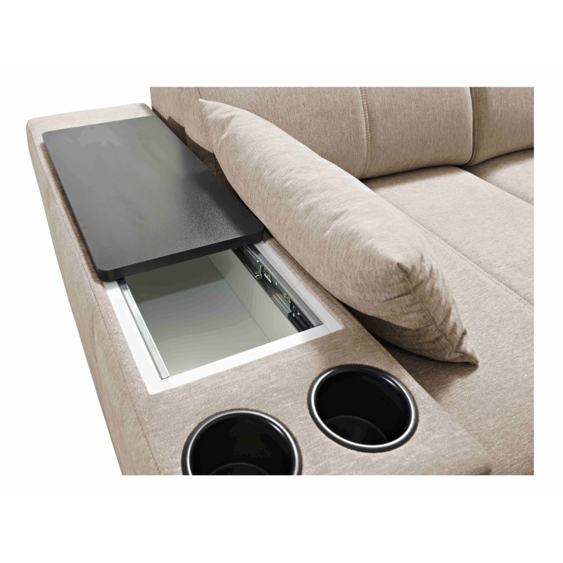 Milano I corner sofa with a sleeping function in Plecionka fabric, Verita 09 – elegance and functionality in one Milano I corner sofa with a sleeping function in Plecionka fabric, Verita 09 – elegance and functionality in one
