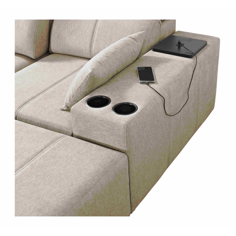 Milano I corner sofa with a sleeping function in Plecionka fabric, Verita 09 – elegance and functionality in one Milano I corner sofa with a sleeping function in Plecionka fabric, Verita 09 – elegance and functionality in one