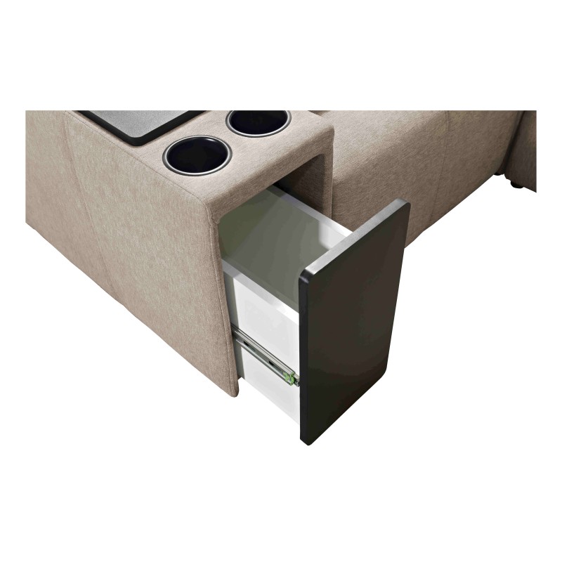 Milano I corner sofa with a sleeping function in Plecionka fabric, Verita 09 – elegance and functionality in one Milano I corner sofa with a sleeping function in Plecionka fabric, Verita 09 – elegance and functionality in one