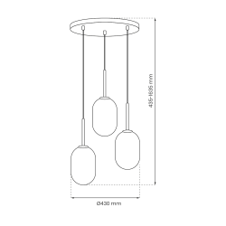 Lampa wisząca ALIAS BLACK 3xE14 koło Lampa wisząca ALIAS BLACK 3xE14 koło