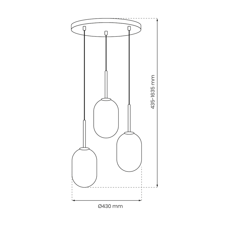 Lampa wisząca ALIAS BLACK 3xE14 koło Lampa wisząca ALIAS BLACK 3xE14 koło