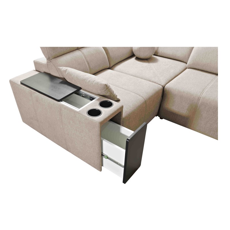 Milano I corner sofa with a sleeping function in Plecionka fabric, Verita 09 – elegance and functionality in one Milano I corner sofa with a sleeping function in Plecionka fabric, Verita 09 – elegance and functionality in one