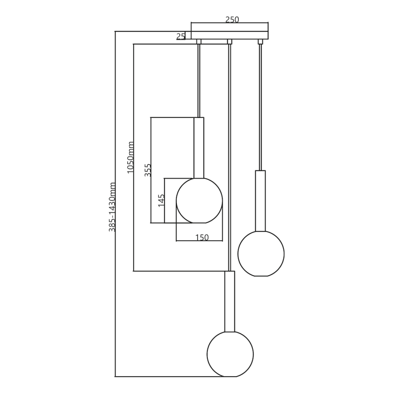 Lampa wisząca NIKO GOLD 3xG9 Lampa wisząca NIKO GOLD 3xG9