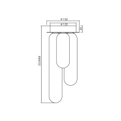 Lampa sufitowa PAX GOLD 3xG9 Lampa sufitowa PAX GOLD 3xG9