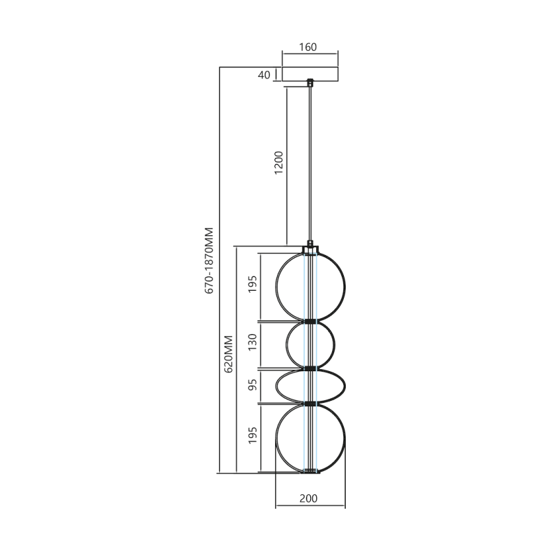 Lampa wisząca DAPHNE SMOKED 36W Lampa wisząca DAPHNE SMOKED 36W