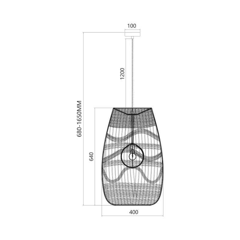 ARONA NATURAL hanging lamp 1xE14 diameter 400 ARONA NATURAL hanging lamp 1xE14 diameter 400