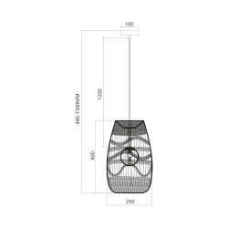 ARONA BLACK Hanging Lamp 1xG9 fi 250 ARONA BLACK Hanging Lamp 1xG9 fi 250